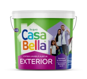 CasaBella vopsea lavabilă albă pentru exterior